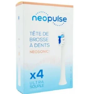 NEOPULSE RECHARGE 4 TETES DE BROSSE À DENT ULTRA SOUPLE BLANC