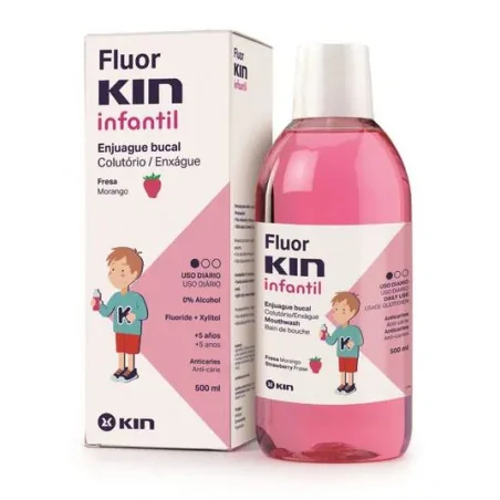 KIN FLUOR BAIN DE BOUCHE ENFANT FRAISE 500ML