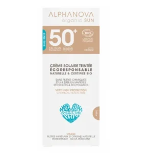 ALPHANOVA CRÈME SOLAIRE TEINTÉE CLAIRE CERTIFIÉE BIO SPF 50+