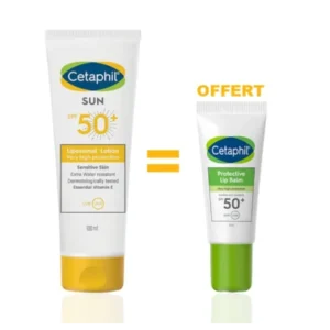 CETAPHIL SUN LOTION SPF50+ 100ML ACHETE + CETAPHIL BAUME À LÈVRES PROTECTEUR SPF50+ 8 ML OFFERT