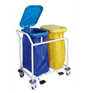 CHARIOT A LINGE À 2 BACS / BLANC L8118