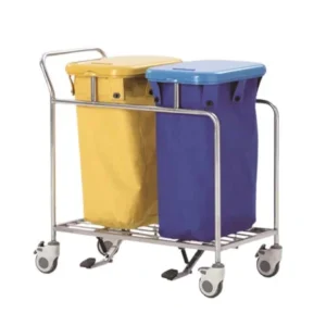 CHARIOT A LINGE À 2 BACS INOX L8125