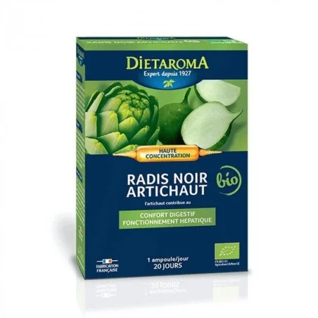 DIETAROMA RADIS NOIR ARTICHAUT FORTÉ BIO - 20 AMPOULES DE 10 ML