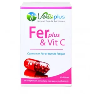 VERTU PLUS FERPLUS & VIT C 30 GELULES