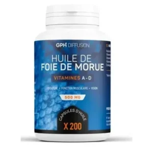 GPH DIFFUSION HUILE DE FOIE DE MORUE 200 CAPSULES A 400 MG