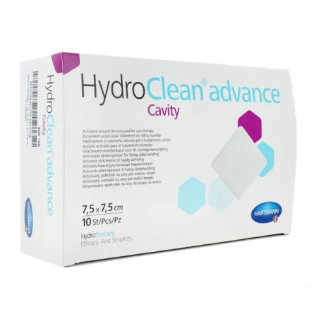HARTMANN HYDROCLEAN CAVITÉ PANSEMENT IRRIGO- ABSORBANT 7.5*7.5CM X10U