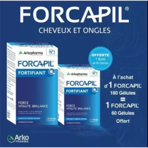ARKOPHARMA FORCAPIL CHEVEUX ET ONGLES 180 GÉLULES + 60 GÉLULES OFFERT