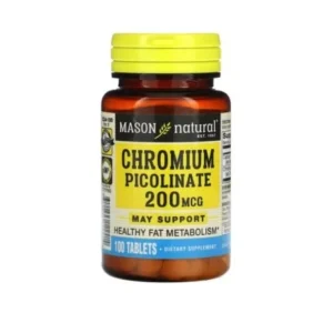 MASON NATURAL CHROMIUM PICOLINATE 200MG 100 TABLETS
