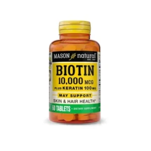MASON NATURAL BIOTIN 10000MCG PLUS KERATIN 100MG 60 TABLETS
