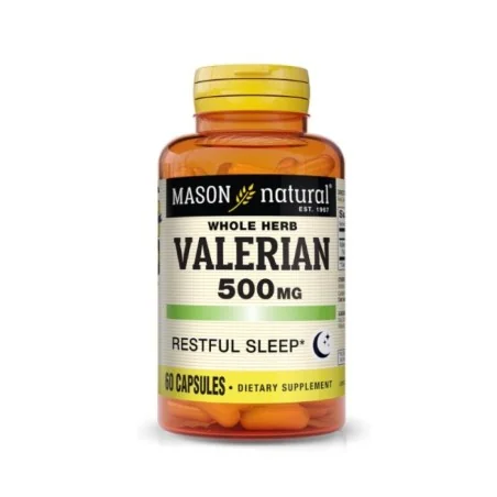 MASON NATURAL WHOLE HERB VALERIAN 500MG 60 CAPSULES 1152-60A