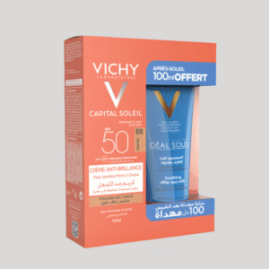 Vichy Capital soleil crème Anti Brillance Teinté + Apres Soleil 100ml Pack